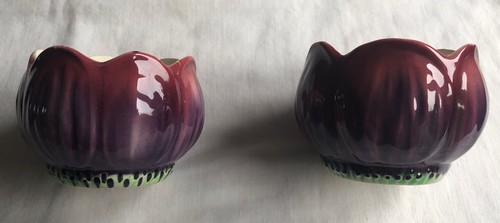 Pair hand painted art - of, deco