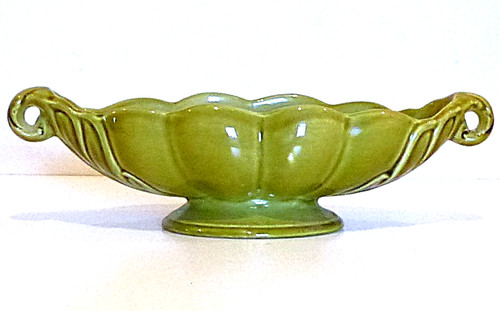 Vintage green glazed - green, mid